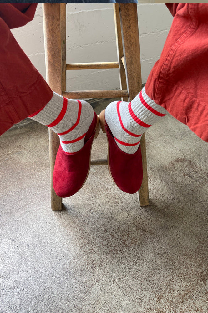 Le Bon Shoppe Boyfriend Striped Red Socks - The Mercantile London