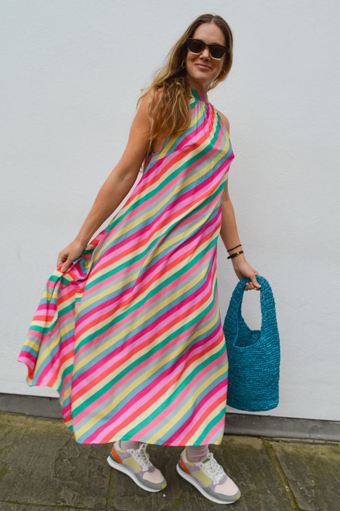 Petite Mendigote Riyu Oblique Multicoloured Dress - The Mercantile London
