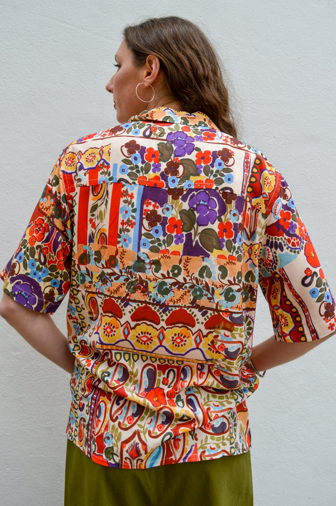 Wax Didcot Abstract Tile Print Shirt - The Mercantile London