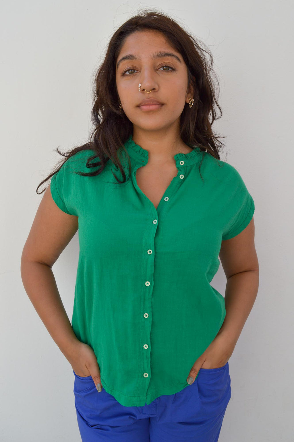 Hartford Tressy Knitted Super Green Shirt - The Mercantile London