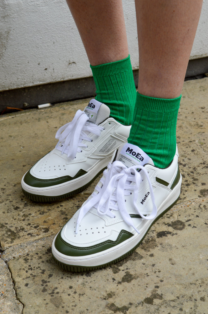 MoEa GEN1 - Cactus White and Green Sneakers - The Mercantile London