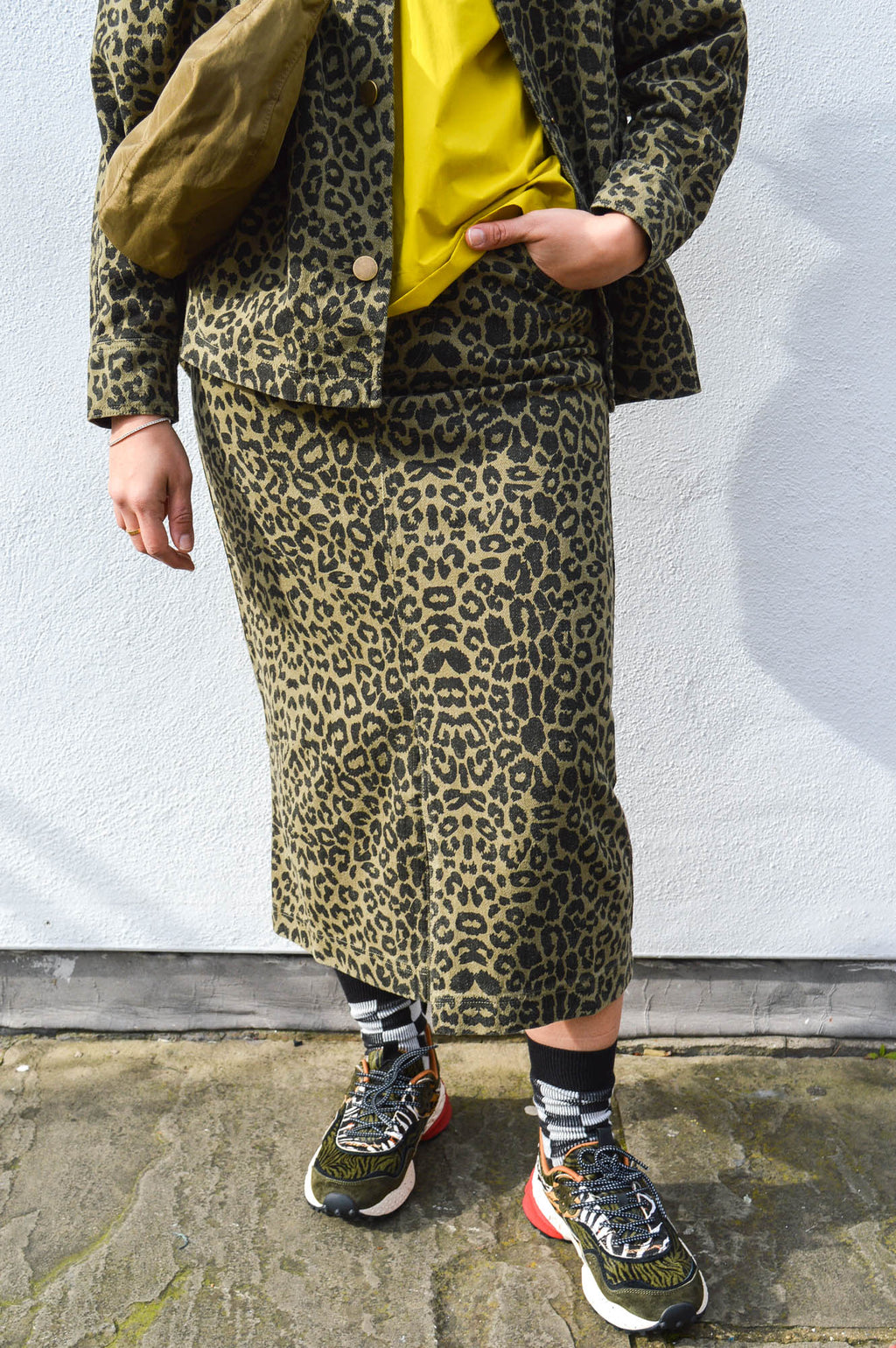 Nooki Frankie Khaki Leopard Skirt - The Mercantile London