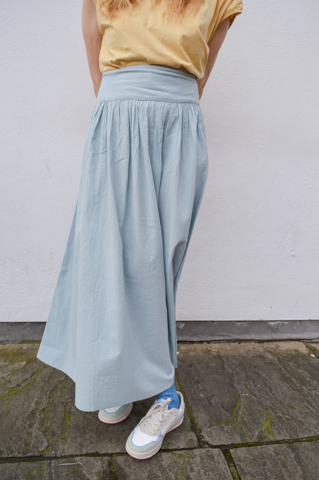 Nice Things Blue Aqua Seersucker Skirt - The Mercantile London