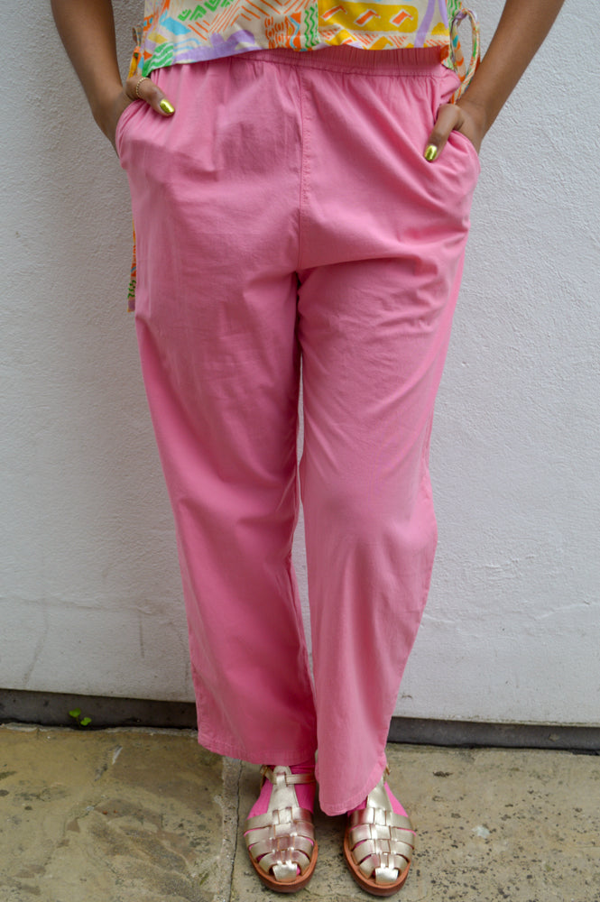Reiko Parachute Capri Pink Trousers - The Mercantile London