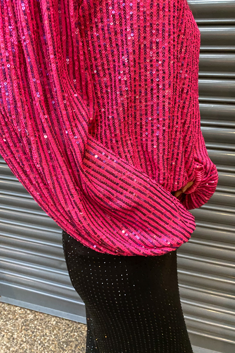 Stella Nova Pink Sequins Blouse - The Mercantile London