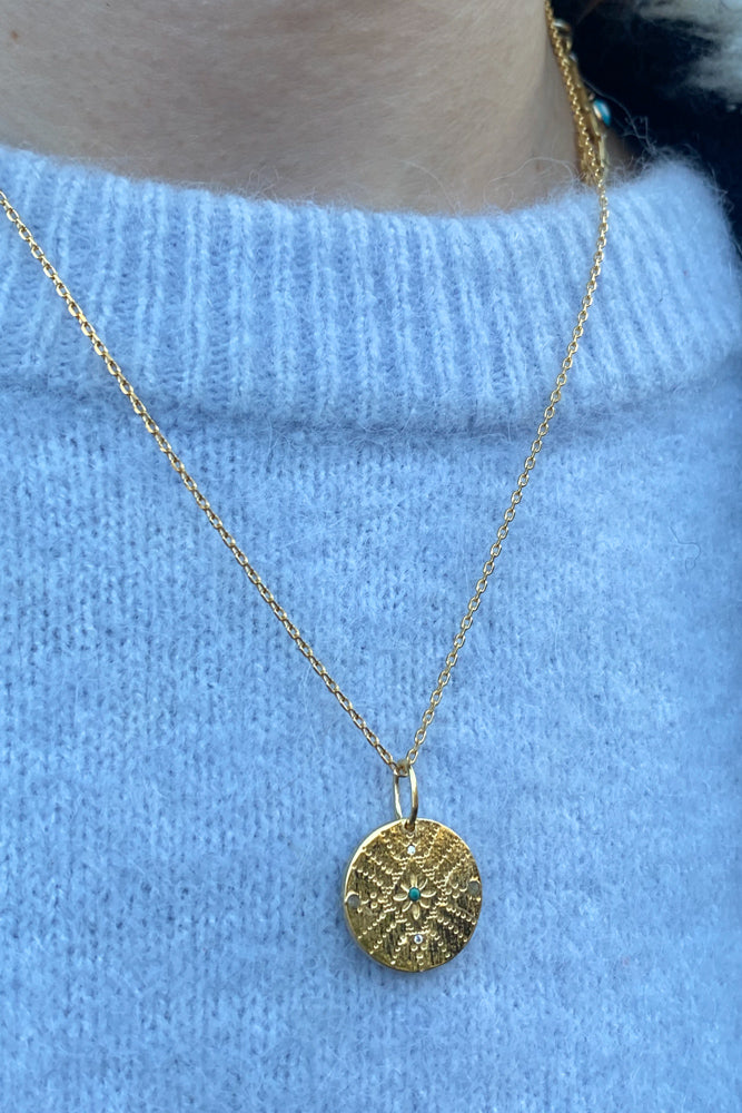 Une A Une Dot Mini Medallion Necklace - The Mercantile London