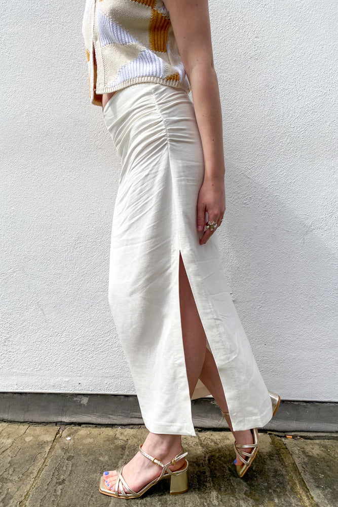 Second Female Lino Antique White Skirt - The Mercantile London