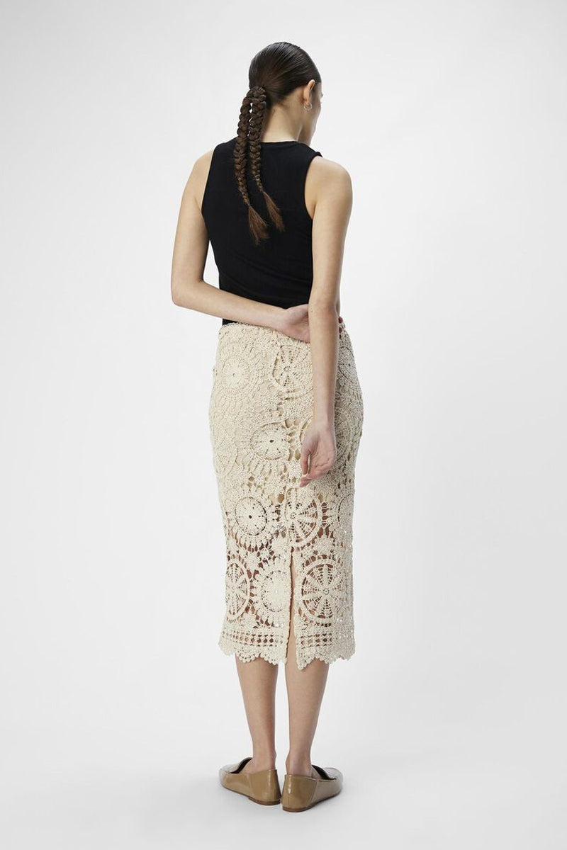 Object Petra Sandshell Knit Midi Skirt - The Mercantile London