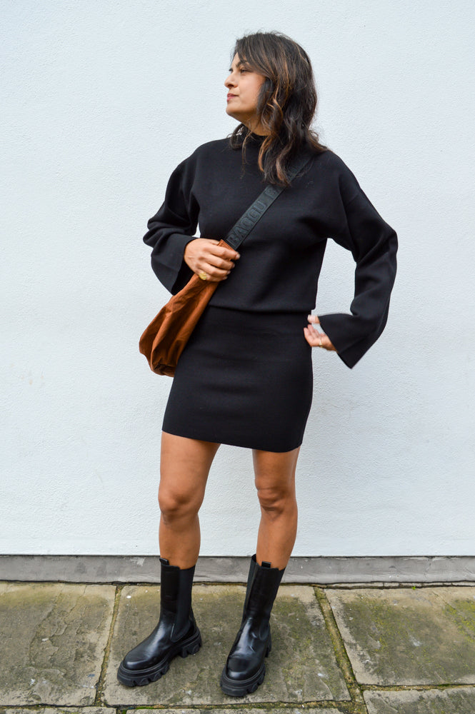 Second Female Yuna Black Knit Dress - The Mercantile London