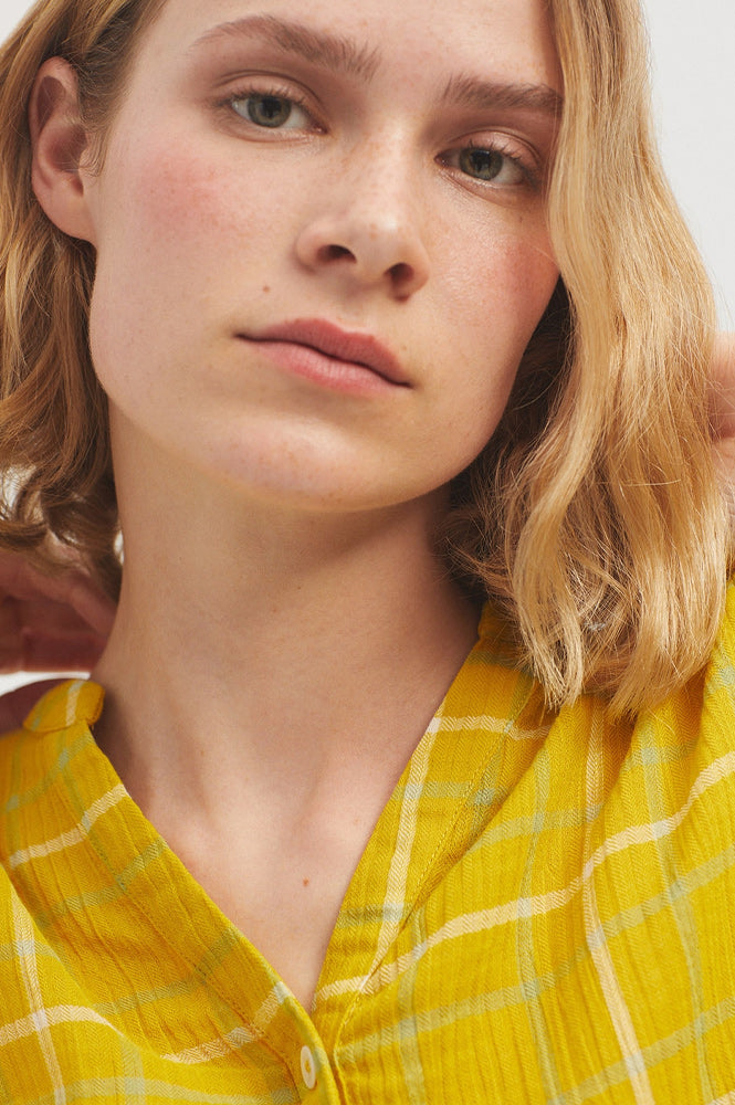Nice Things Checked Yellow Blouse - The Mercantile London
