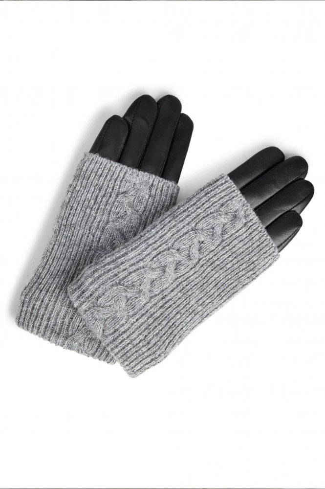 Markberg Helly Black & Grey Cable Knit Gloves - The Mercantile London