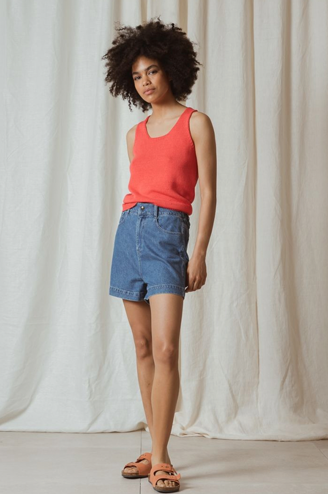 Indi & Cold Coral Knit Vest - The Mercantile London