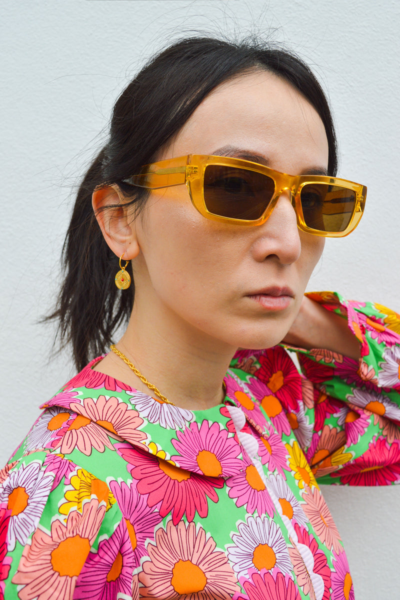 A Kjaerbede Fame Yellow Transparent Sunglasses - The Mercantile London