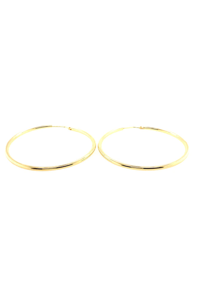 AW22 Large Wire Gold Plate Hoops - The Mercantile London