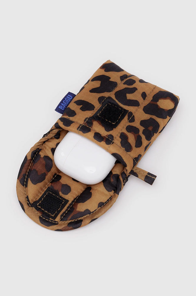 Baggu Leopard Puffy Earbud Case