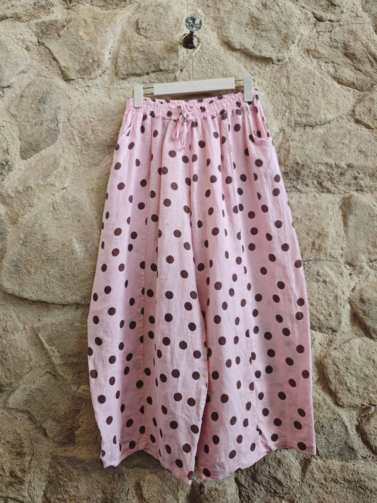 Linen & More Rose Polka Dot Pants