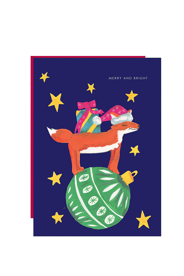 Hutch Cassidy Fox on Bauble Christmas Card - The Mercantile London