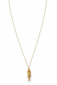 White Fish Pendant Necklace