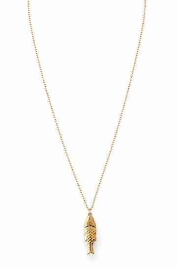 White Fish Pendant Necklace