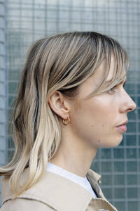 Nordic Muse Gold Hammered Hoop Earrings