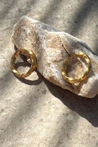 A Weathered Penny Bay Gold Hoop Earrings