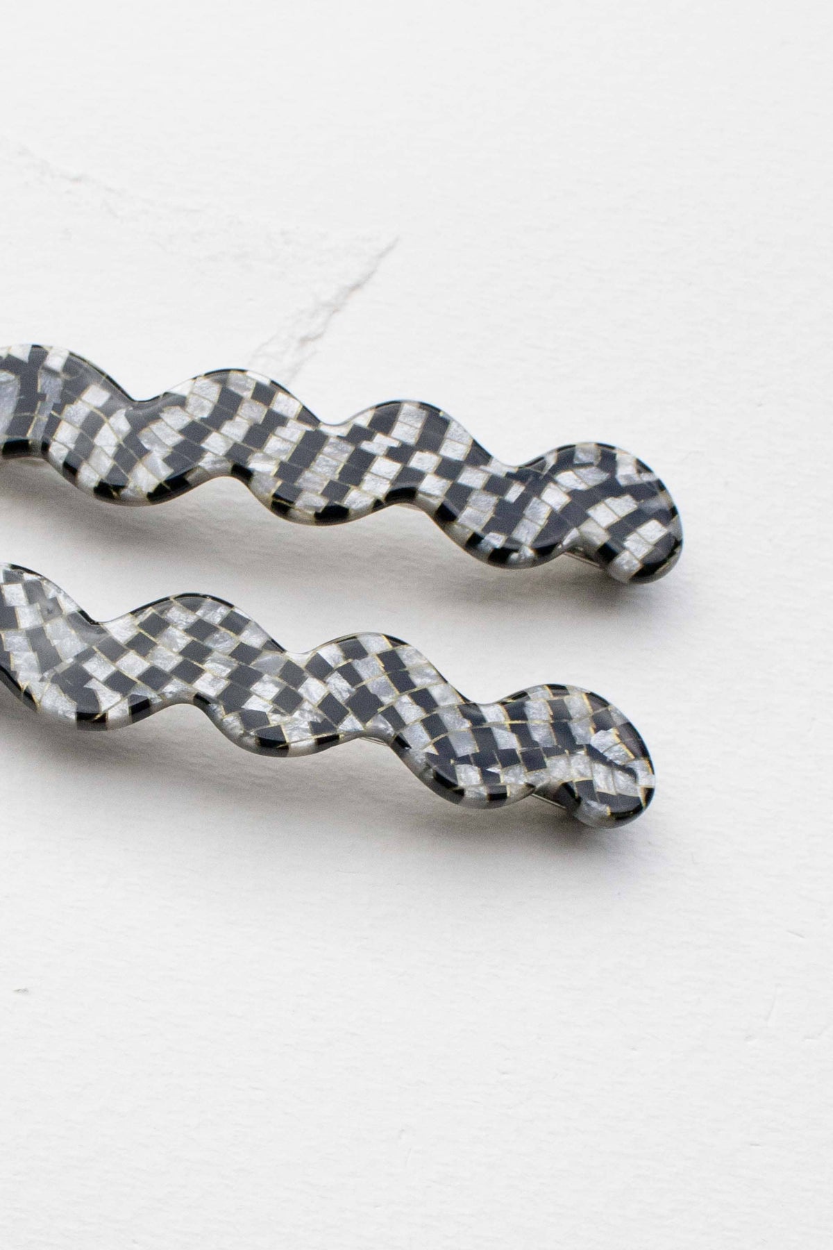 Tiepology Eco Cloud Micro Grey Wave Slide Hair Pin Set RESIZE - The Mercantile London