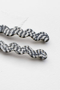 Tiepology Eco Cloud Micro Grey Wave Slide Hair Pin Set RESIZE - The Mercantile London