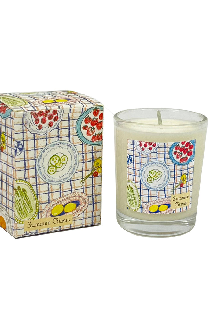 Summer Citrus Illustrated Scented Votive Candle