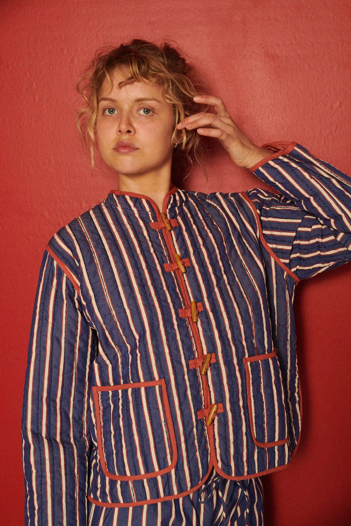 Habiba Marmie Japan Blue Quilted Stripe Jacket