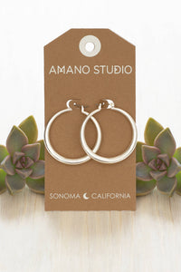 Amano Large Maria Silver Hoops