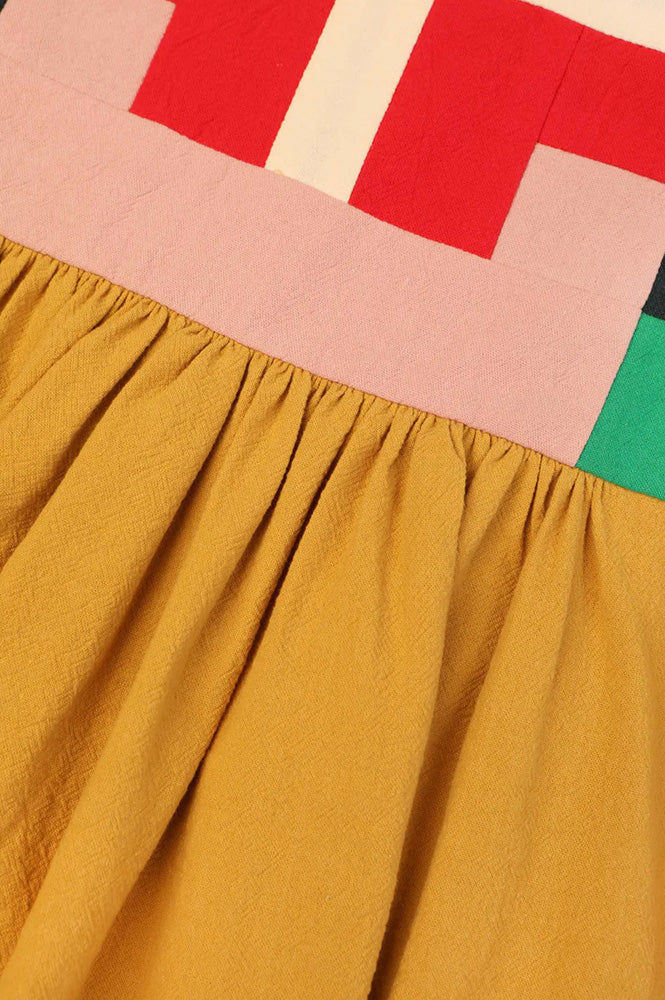 L.F Markey Rafe Mustard Patchwork Top - The Mercantile London