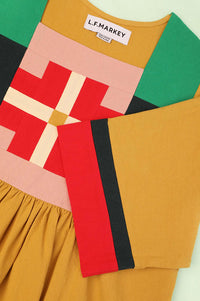 L.F Markey Rafe Mustard Patchwork Top - The Mercantile London