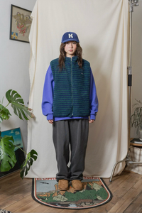 Kappy Green Stripe Fleece Vest