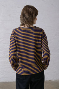 Bibico Zoe Navy & Bronze Striped Top