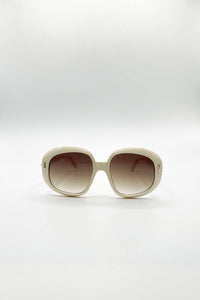 AFA Collective Oversized Bold Round Cream Sunglasses