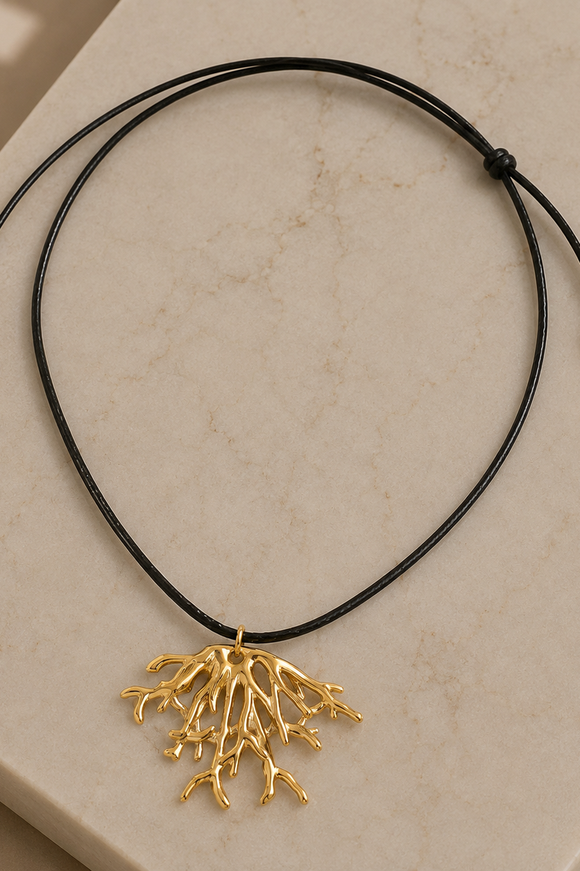 Lunar Coral Cord Necklace