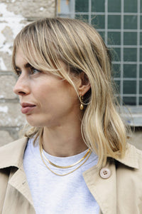 Nordic Muse Gold Drop Hoop Earrings