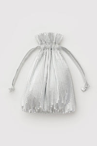 Baggu Pleated Silver Metallic Standard Bag - The Mercantile London