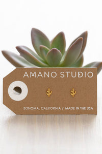 Amano Cactus Stud Earrings - The Mercantile London