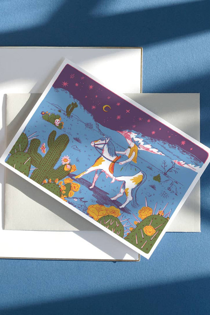 Printer Johnson Cowgirl Greetings Card
