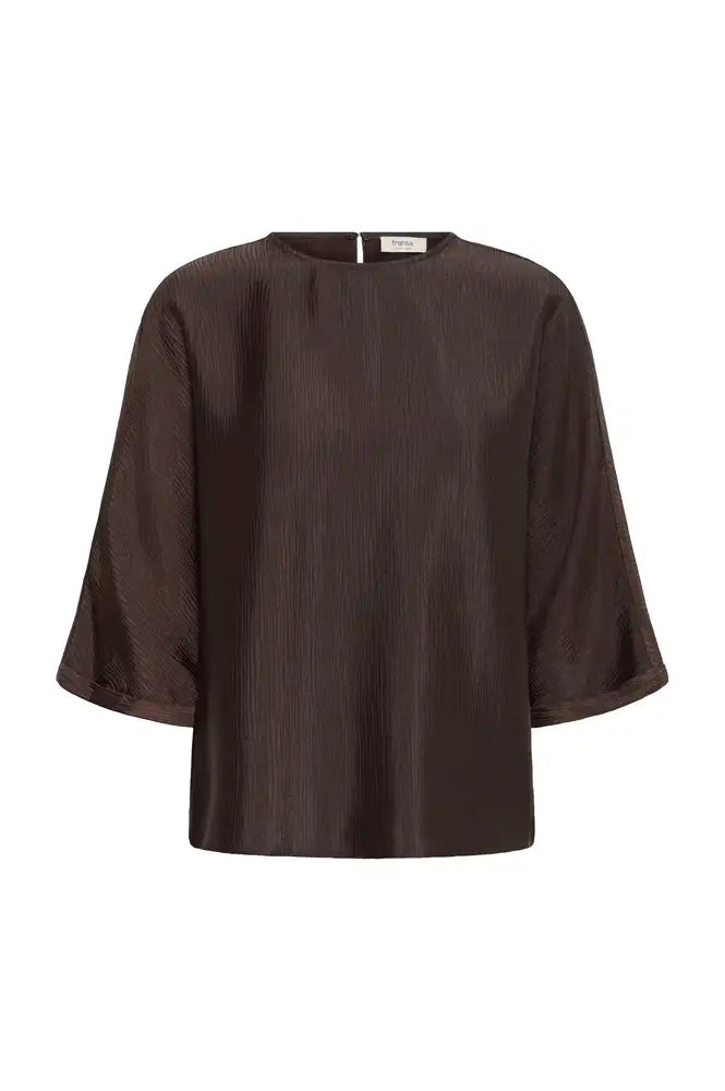 Fransa Kimmy Molé Brown Blouse - The Mercantile London