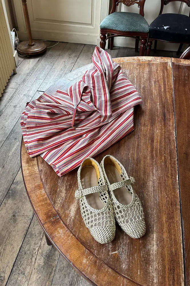 Petite Mendigote Carlita Gold Braided Ballerinas - The Mercantile London