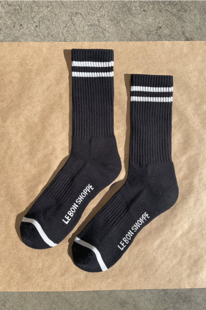 Le Bon Shoppe Extended Boyfriend Noir Socks - The Mercantile London