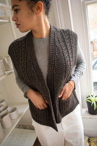 Project AJ117 Susie Chocolate Knit Vest - The Mercantile London