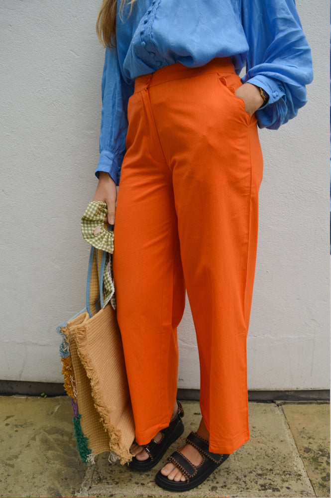 Compania Fantastica Orange Straight Suit Pants - The Mercantile London