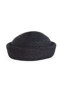 L.A.B Black Straw Pillbox hat - The Mercantile London