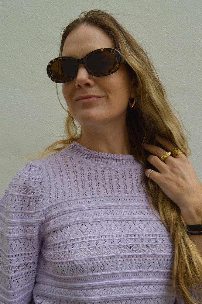 Petite Mendigote Knitted Miley Lila Top - The Mercantile London