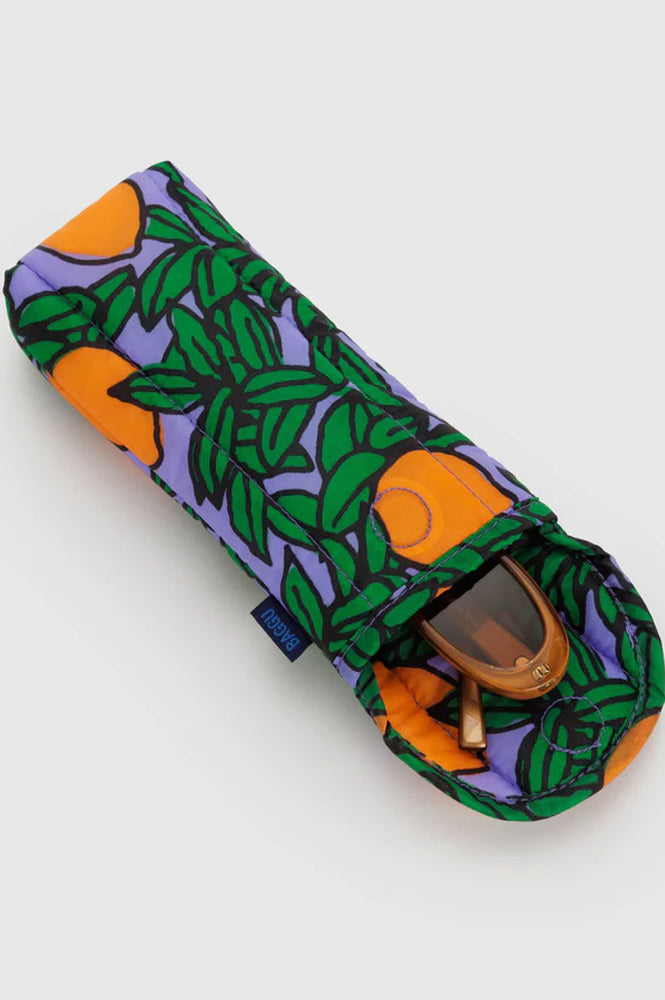 Baggu Orange Tree Periwinkle Puffy Glasses Sleeve - The Mercantile London