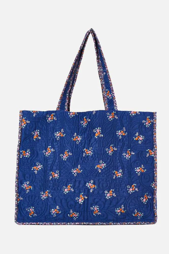 M.A.B.E Vivi Quilted Navy Tote - The Mercantile London