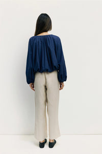 Mod Ref Jenna Navy Long Sleeve Bubble Top